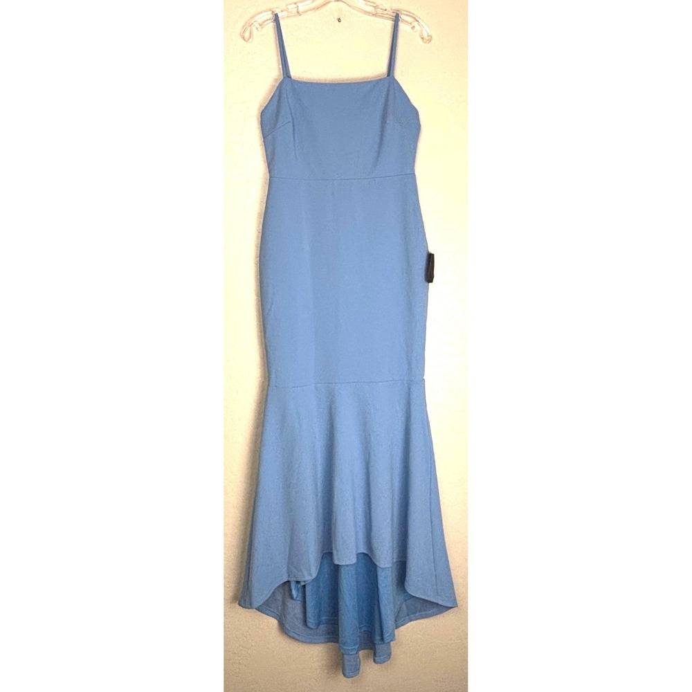 Lulus Stunning Enchantment Light Blue Backless Trumpet Maxi Dress Mermaid M 2662